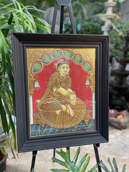 Tanjore Painting - Pair Welcoming Ladies
