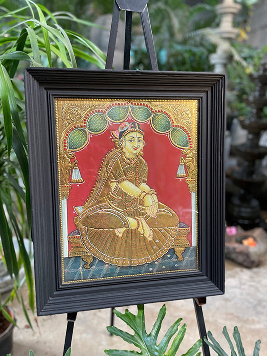 Tanjore Painting - Pair Welcoming Ladies