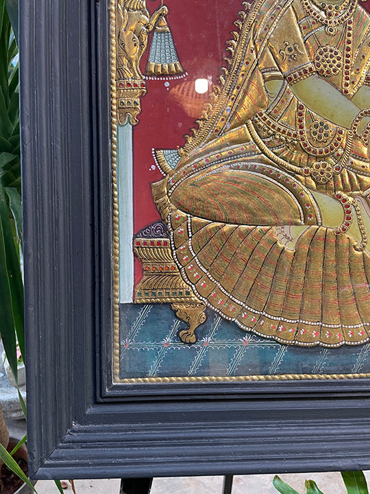 Tanjore Painting - Pair Welcoming Ladies