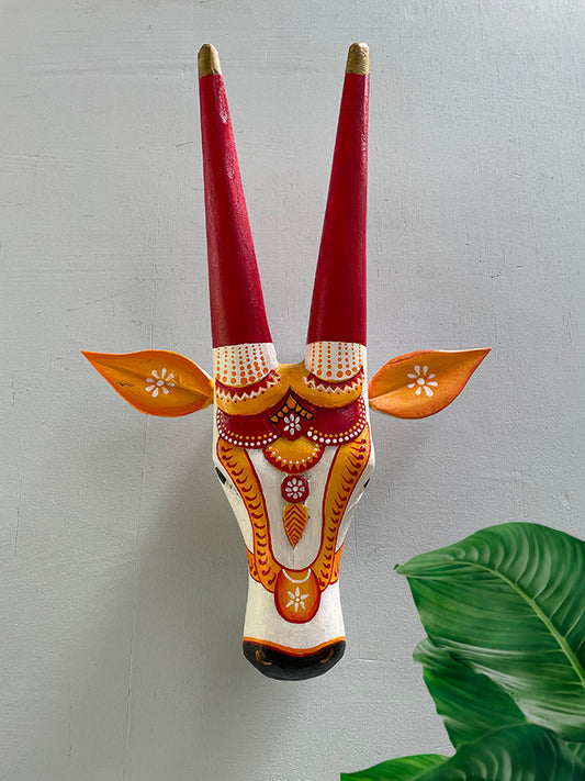 Traditional Bull Head - White & Orange