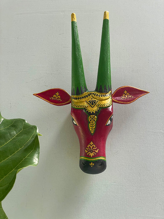 Traditional Bull Head - Red & Green