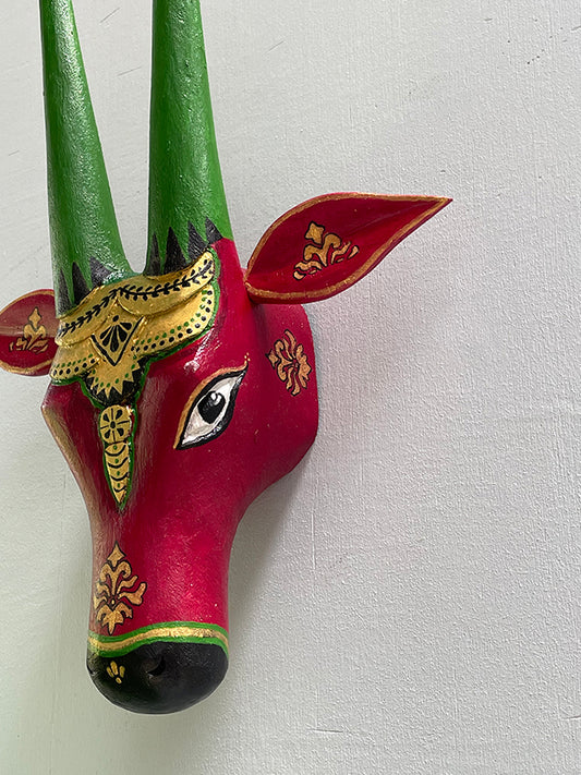 Traditional Bull Head - Red & Green