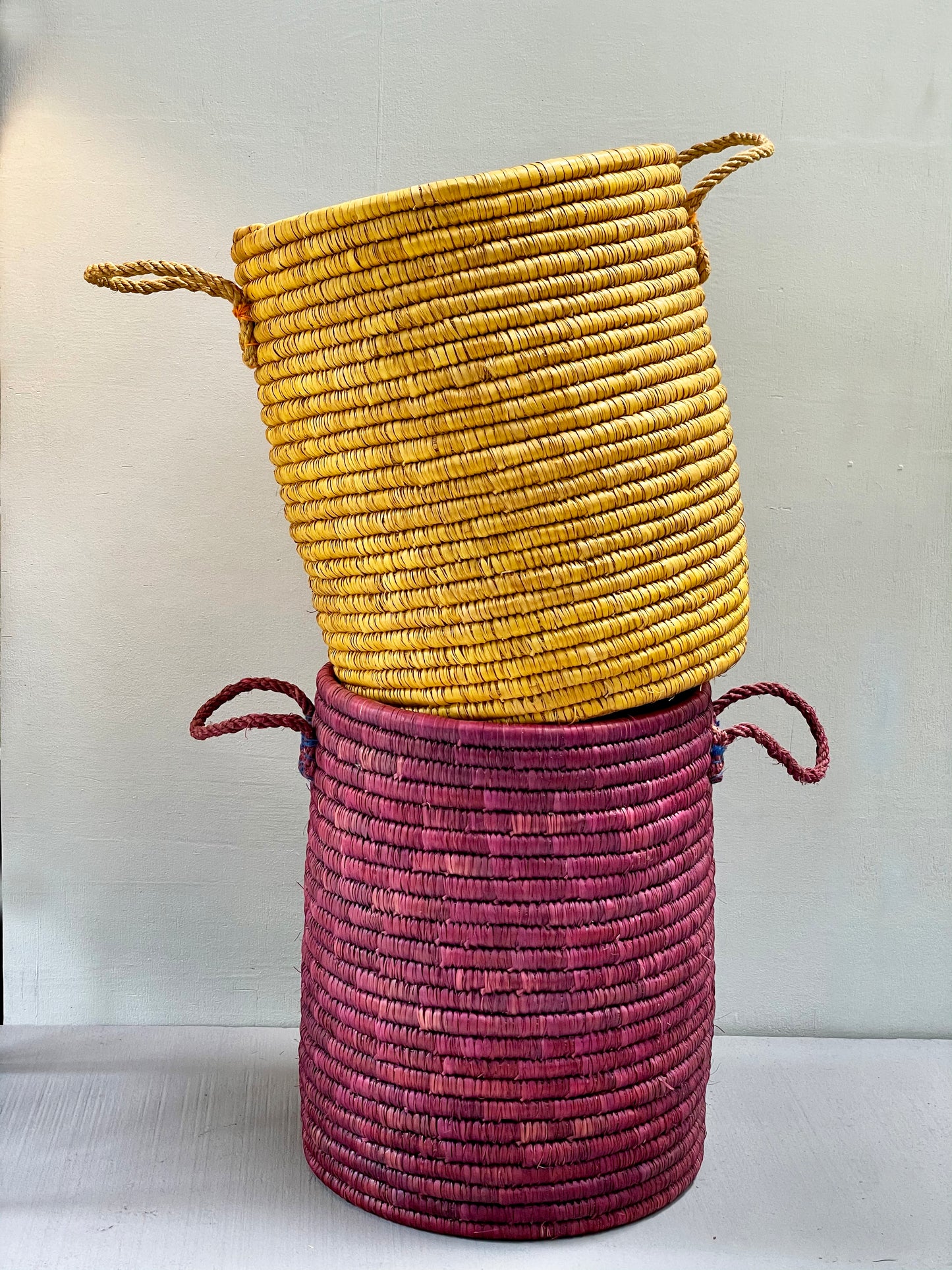 Large Basket Handwoven - Purple