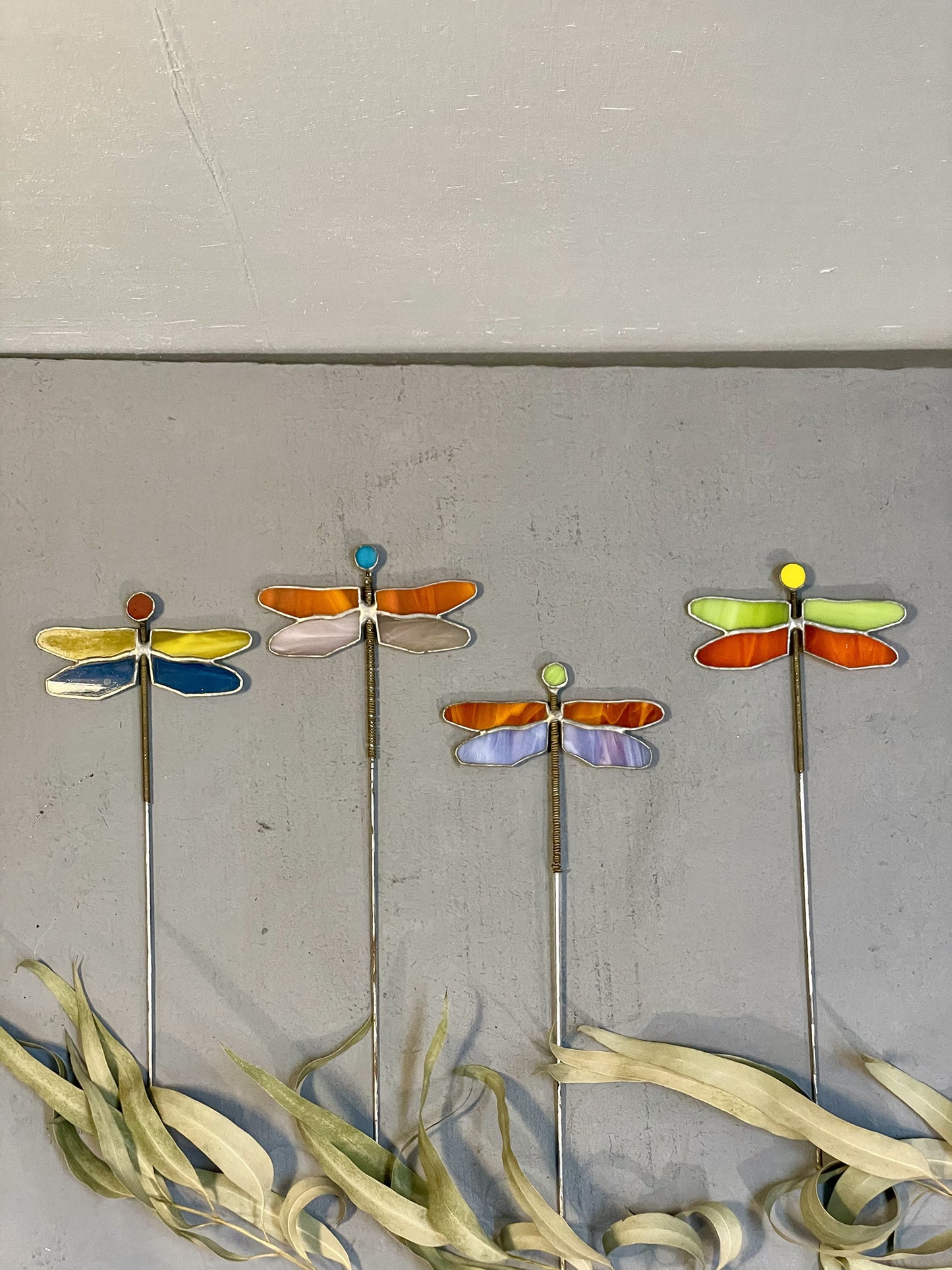 Stained Glass Suncatcher - DragonFly stake