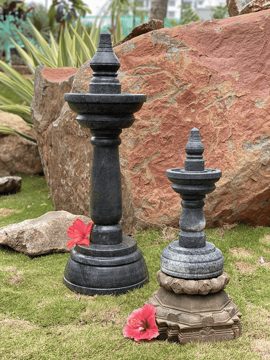 Granite Temple Lamp / ದೀಪ - Large
