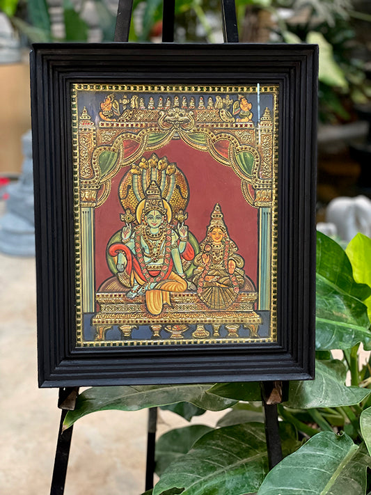 Tanjore Painting - Vishnu & Lakshmi